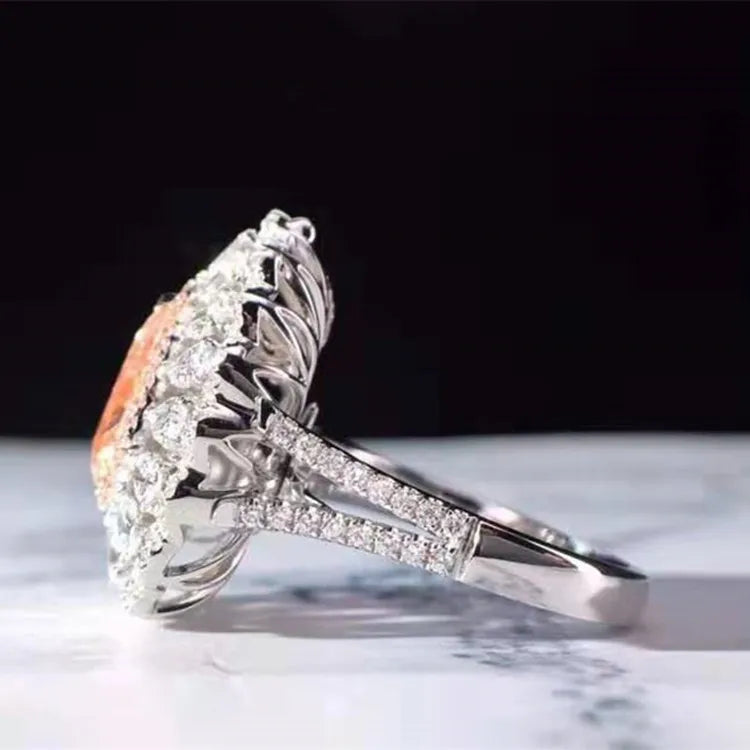 Wholesale Luxury 18k Real Gold Natural Diamond Jewelry 2.0ct Natural VS pink Diamond Necklace Pendant Ring Dual Use