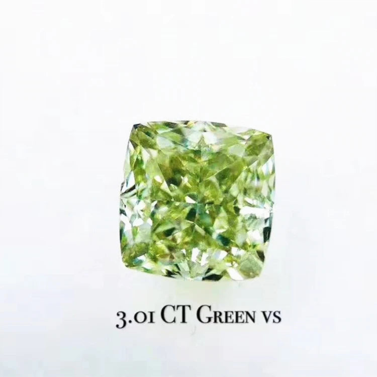 Certified Polished Diamond Wholesale 3.01ct FGYG VS2 Green Color Natural Loose Diamond Jewelry