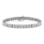 .925 Sterling Silver 2 Cttw Prong Set Round-Cut Diamond 4 Stone Box Link Bracelet (I-J Color, I3 Clarity) - 7.25"