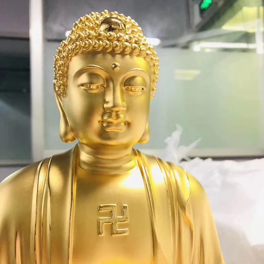 Chinese Sakyamuni Buddha Statue Gold Ornament Design and Customization Buddha Statue Ornament Manufacturing Buddha Statue Mold