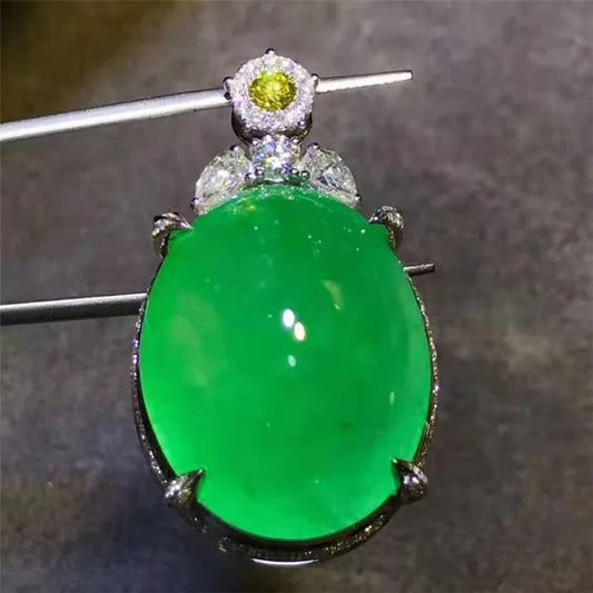 Saudi Arabia Royal Gemstone Jewelry With Price 18k Gold 64.9ct Colombia Natural Green Emerald Necklace Pendant