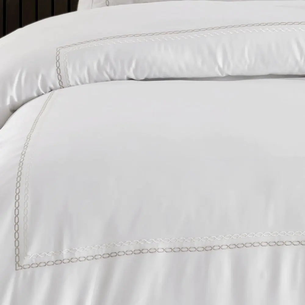 Hobby Queen 800 TC Satin Double Duvet Cover Set - Cream