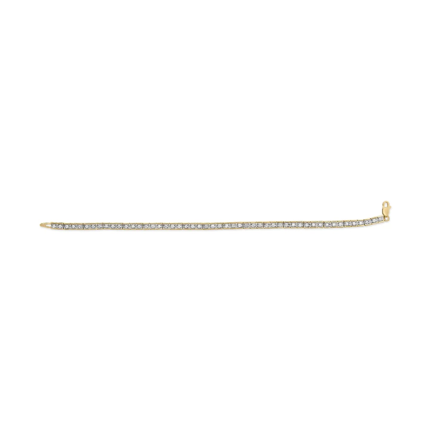 10K Yellow Gold 1.00 Cttw Diamond Channel Set Style 7" Tennis Bracelet (H-I Color, I1-I2 Clarity)