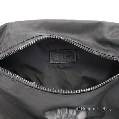 Versace Small Black Nylon Matte Medusa Belt Bag