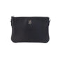 Burberry Peyton Monogram Black Grainy Leather Pouch Crossbody Bag