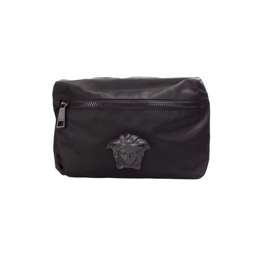 Versace Small Black Nylon Matte Medusa Belt Bag